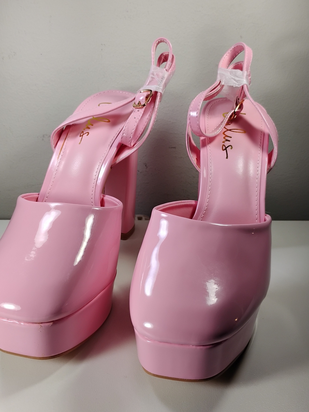 Lulus Women’s Pink Platform Block Heel Ankle Strap Pumps Size 8.5 New - Picture 3 of 12